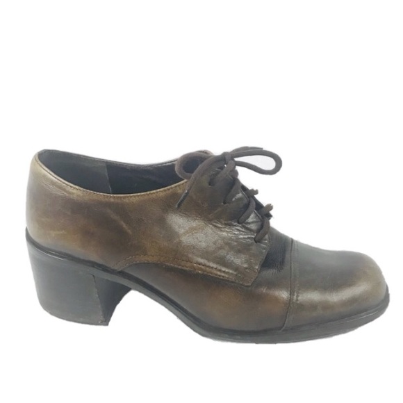 Vintage Nine West Brown Block Heels Loafers- 7.5 - Picture 1 of 8